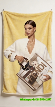 Fendi Roma Illustrated Tote Bag Fashion Flannel Throw Blanket IMG_9566